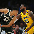 Giannis Antetokounmpo ir LeBronas Jamesas