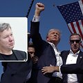 Algimantas Kasparavičius Donaldo Trumpo nuotraukos fone