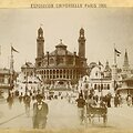 1900 m. pasaulinė paroda Paryžiuje Trocad&eacute;ro rūmai, kuriuose veikė Lietuvių skyriaus ekspozicija 
