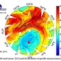 Suomijos meteorologijos instituto pateiktoje diagramoje matyti, kad Lietuva patenka į didžiausios ozono skylės zoną.