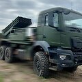 Modernizuota ukrainieti&scaron;ka &bdquo;BM-21 Grad&ldquo; ant MAN 6x6 važiuoklės. 