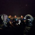 Dakaro maratono bivakas: Dovydas Karka, Saulius Klevinskas ir Gediminas &Scaron;atkus