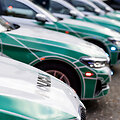 NATO vir&scaron;ūnių susitikimui policijos įsigytų automobilių perdavimo ceremonija