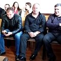 Kaltinamieji Ramūnas Dailydė, Stanislovas Narkevičius ir Paulius Nižauskas teismo suole.