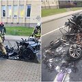 Palangoje sudegė mažatūris automobilis