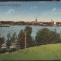 Klaipėdos panorama nuo Smiltynės smuklės (Sandkrug) kopos, XX a. 4 de&Uuml;imtmetis, atvirukas.