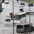 Po liūties apsemtos gatvės Mažeikiuose