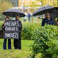 Panevėžys prisijungė prie visos Lietuvos kultūros streiko: protestas surengtas Senvagės saloje
