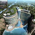 Apleistą uolienos karjerą kinai pavers futuristiniu penkių žvaigždučių vie&scaron;bučiu &bdquo;Shimao Shanghai Wonderland&ldquo;