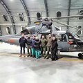 Kauno medikų komanda su įgula prie sraigtasparnio (i&scaron; kairės): P.Aniulis, T.Brusokas, A.Andriu&scaron;aitienė, R.Budrikienė, G.Pui&scaron;ys, A.Laurinkus, G.Pečiulytė
