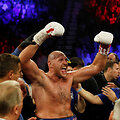 Tysonas Fury ir Tomas Schwarzas bei jų dvikova Las Vegase.