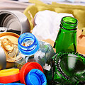 Recyclable garbage consisting of glass, plastic, metal and paper