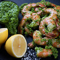 Krevetės su chimichurri padažu