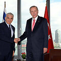 Izraelio premjero Yairo Lapido ir Turkijos prezidento Recepo Tayyipo Erdogano susitikimas
