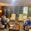 Dmytro Lubinecas ir Tatjana Moskalkova 2023 metais Turkijoje / ECE TOKSABAY / REUTERS
