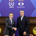 Irano atominės energetikos vadovas su TATENA vadovu Rafaeliu Grossi / ATTA KENARE / AFP
