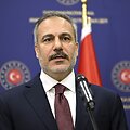 Turkijos užsienio reikalų ministras Hakanas Fidanas / Andrew Caballero-Reynolds / AP