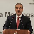 Turkijos užsienio reikalų ministras Hakanas Fidanas / Alaa Al Sukhni / REUTERS