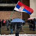 Protestai Serbijoje dėl Novi Sado traukinių stoties katastrofos / ANDREJ ISAKOVIC / AFP