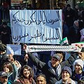 Protestas Sirijoje prie&scaron; B. Netanyahu parei&scaron;kimus / SHADI AL DUBAISI / AFP