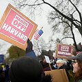 Protestas prie Harvardo universiteto Kembridže / Nicholas Pfosi / REUTERS