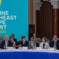 Pietryčių Europos lyderiai Ukrainoje surengtame vir&scaron;ūnių susitikime  / OLEKSANDR GIMANOV / AFP