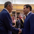Sergejus Lavrovas ir Marco Rubio  / - / AFP
