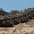 Izraelio kariuomenės tankai / MENAHEM KAHANA / AFP