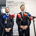 LSDP ir Demokratų sąjungos &bdquo;Vardan Lietuvos&ldquo; atstovai susitiko dėl koalicijos sudarymo / Paulius Peleckis/BNS nuotr.