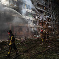 Rusijos smūgių Kyjive padariniai / GENYA SAVILOV / AFP