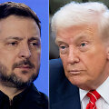 Volodymyras Zelenskis ir Donaldas Trumpas / TETIANA DZHAFAROVA SAUL LOEB / AFP
