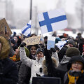 Protestas prie&scaron; koronavirusinius apribojimus Helsinkyje