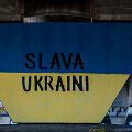Grafičiai Vilniuje palaikantys Ukrainą