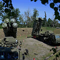 Rusijos prie&scaron;lėktuvinės gynybos raketų sistemos S-400 per pratybas Kaliningrado srityje