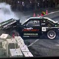 VIDEO kadras: &bdquo;Team Pony Drift&ldquo; vairuotojų avarija &bdquo;Drift Allstars&ldquo; varžybose Kaune