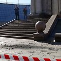 Rusijos drono nuolaužos prie Nepriklausomybės paminklo Kyjive