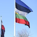 Trijų Baltijos valstybių vėliavų pakėlimo ceremonija.