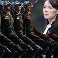 &Scaron;iaurės Korėjos kariai ir Kim Yo Jong