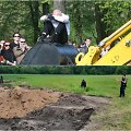 Asociatyvi iliustracija: trupės &bdquo;Beau Geste&ldquo; pasirodymo Vilniuje akimirka ir įkalčių rinkimas įvykio vietoje, prie Vedrių piliakalnio.