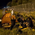 Migrantai prie Vengrijos sienos