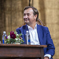 Rimvydo Petrausko, Kristinos Sabaliauskaitės ir Tomo Vaisetos pokalbio akimirka