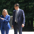 Italijos premjerė Giorgia Meloni ir Lenkijos ministras pirmininkas Mateuszas Morawieckis