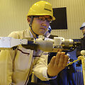 Branduolinio kuro surinkimo roboto bandymas