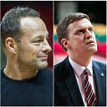 R.Jarutis (viduryje) teigė, kad &bdquo;Rytas&ldquo; tikisi pratęsti sutartį su D.Adoamčiu (de&scaron;inėje), o gandai dėl D.Kairio yra &bdquo;antis&ldquo;.