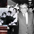 &Scaron;iaurės Korėjos lyderis Kim Il-Sungas su žmona ir sūnumi