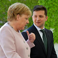 Angela Merkel ir Volodymyras Zelenskis
