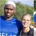 Varžybas Lietuvoje laimintį rutulio stūmiką Ashinia Millerį lydi jo žmona Alma.