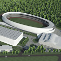 Daugiafunkcinio sporto ir laisvalaikio komplekso Ąžuolyne vizualizacijos