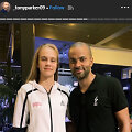 Justė Jocytė ir Tony Parkeris