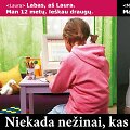 Socialinės kampanijos &bdquo;Niekada nežinai, kas yra kitoje pusėje&ldquo; plakatas